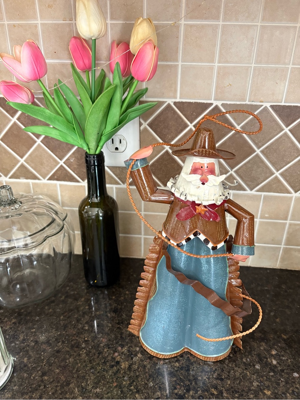 Metal Cowboy Santa